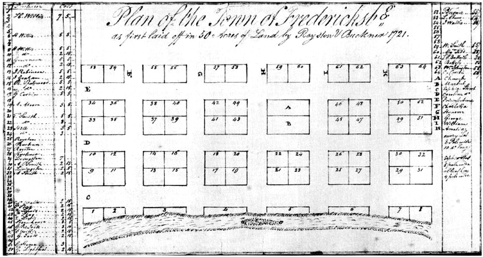 1721 Map of Fredericksburg